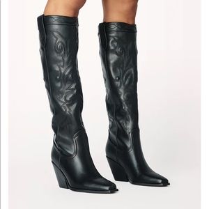 Billini Charley Black Knee High Western Boots